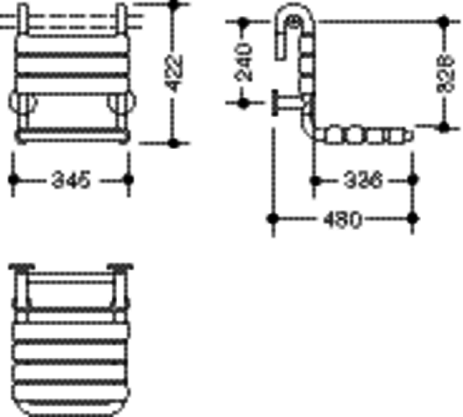 HEWI Einhängesitz Ser 801, Frankreich, B:345mm, H:422 mm, T:480 mm reinweiß