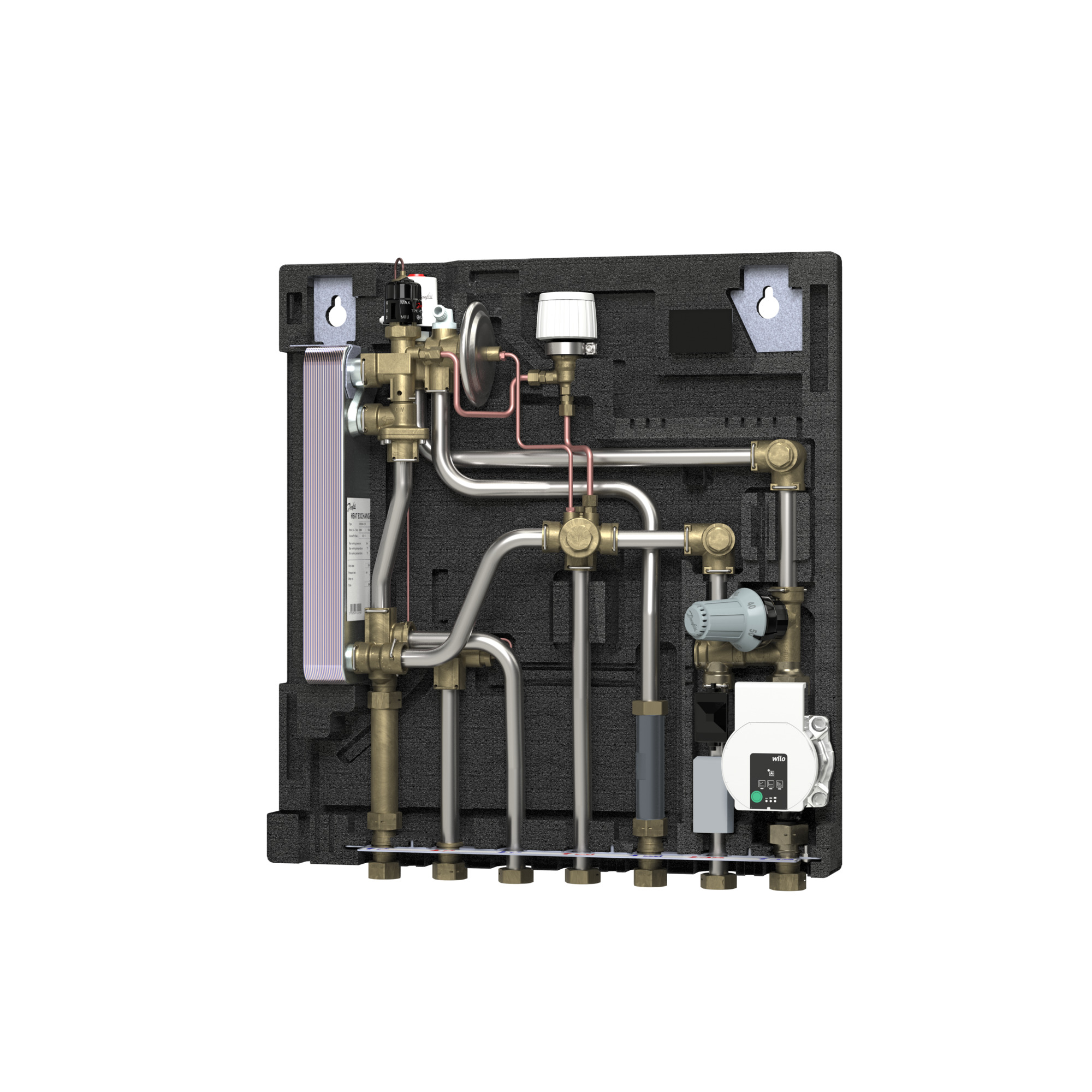 Danfoss Wohnungsstation Evoflat MSS 1 E NT-Heizung, 43kW, Dämmhaube, HTC, Zirku