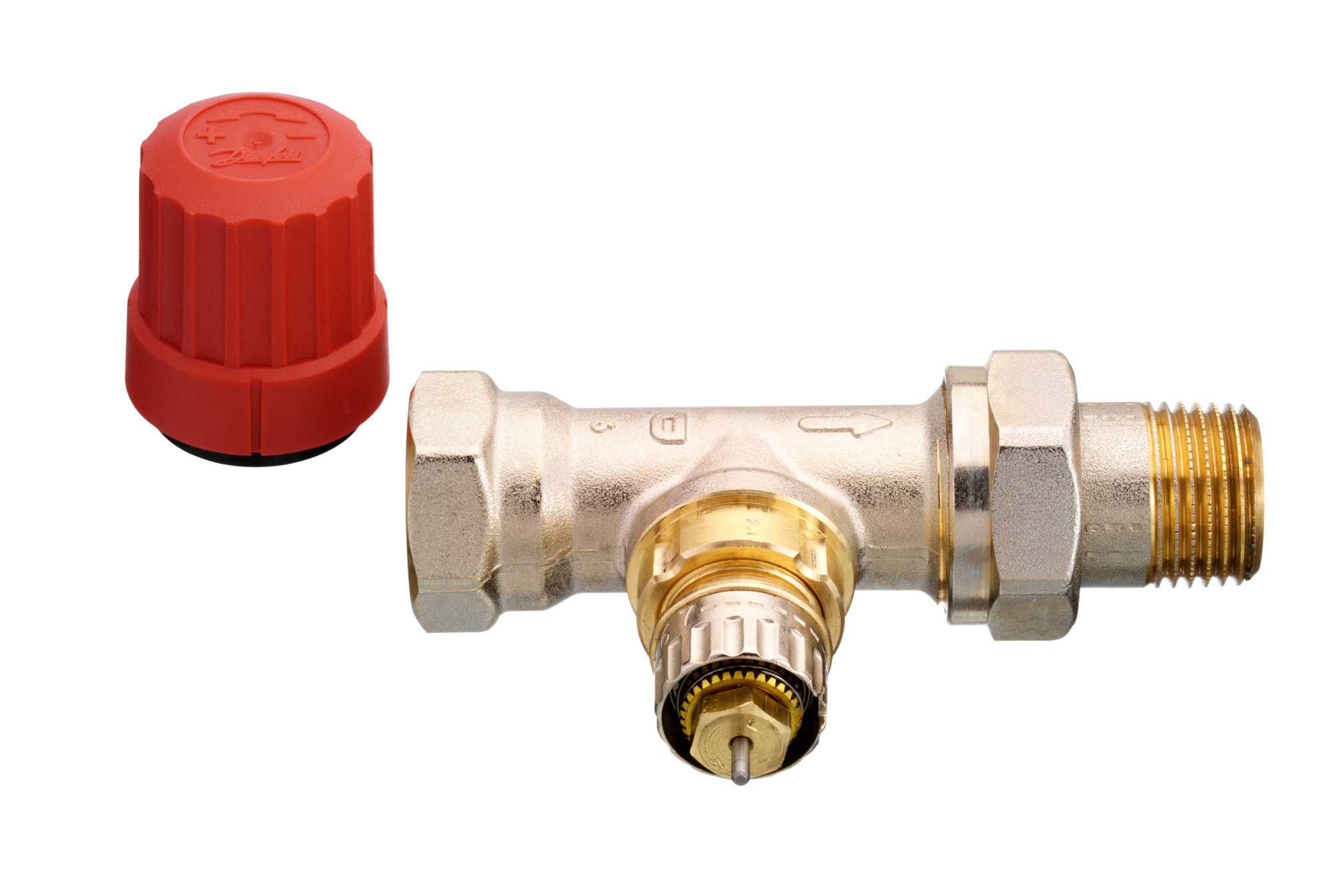 Danfoss Ventilgehäuse RA-N 15 R 1/2, Durchgang, matt vernickelt Danfoss Ventilgehäuse RA-N 15 R 1/2, Durchgang, matt vernickelt