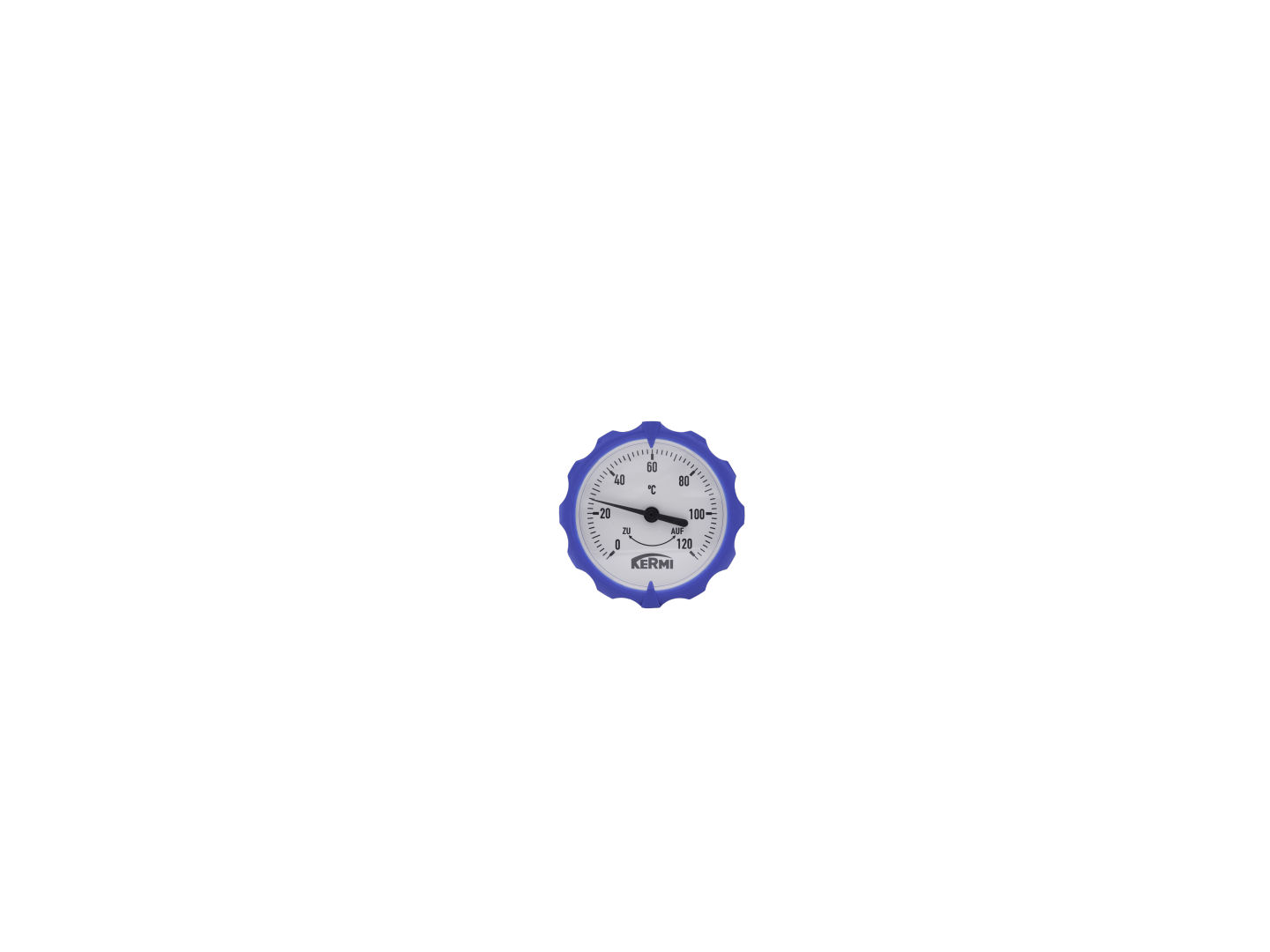 Aufsteckbares Thermometer blau Rücklauf, für HK (un)gemischt