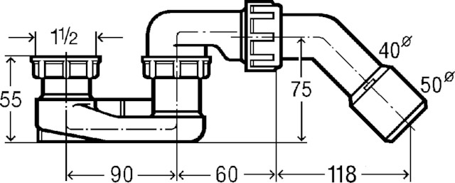 Viega Geruchverschluss 6887.45 in G1 1/2 x DN40/50 Kunststoff weiss