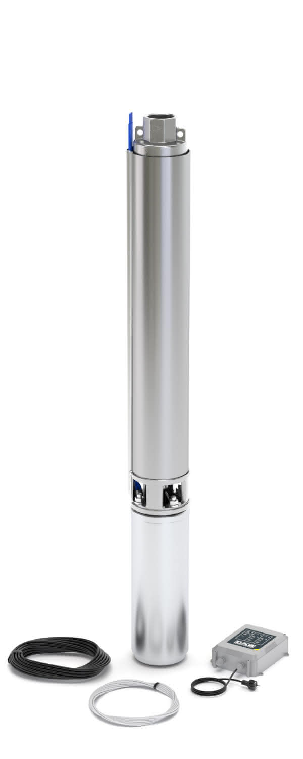 DAB 4" Brunnenpumpe S4 3/13 M KIT 0,75kW Controlbox, 30m. vorm. Kabel, Nylonseil DAB 4" Brunnenpumpe S4 3/13 M KIT 0,75kW Controlbox, 30m. vorm. Kabel, Nylonseil