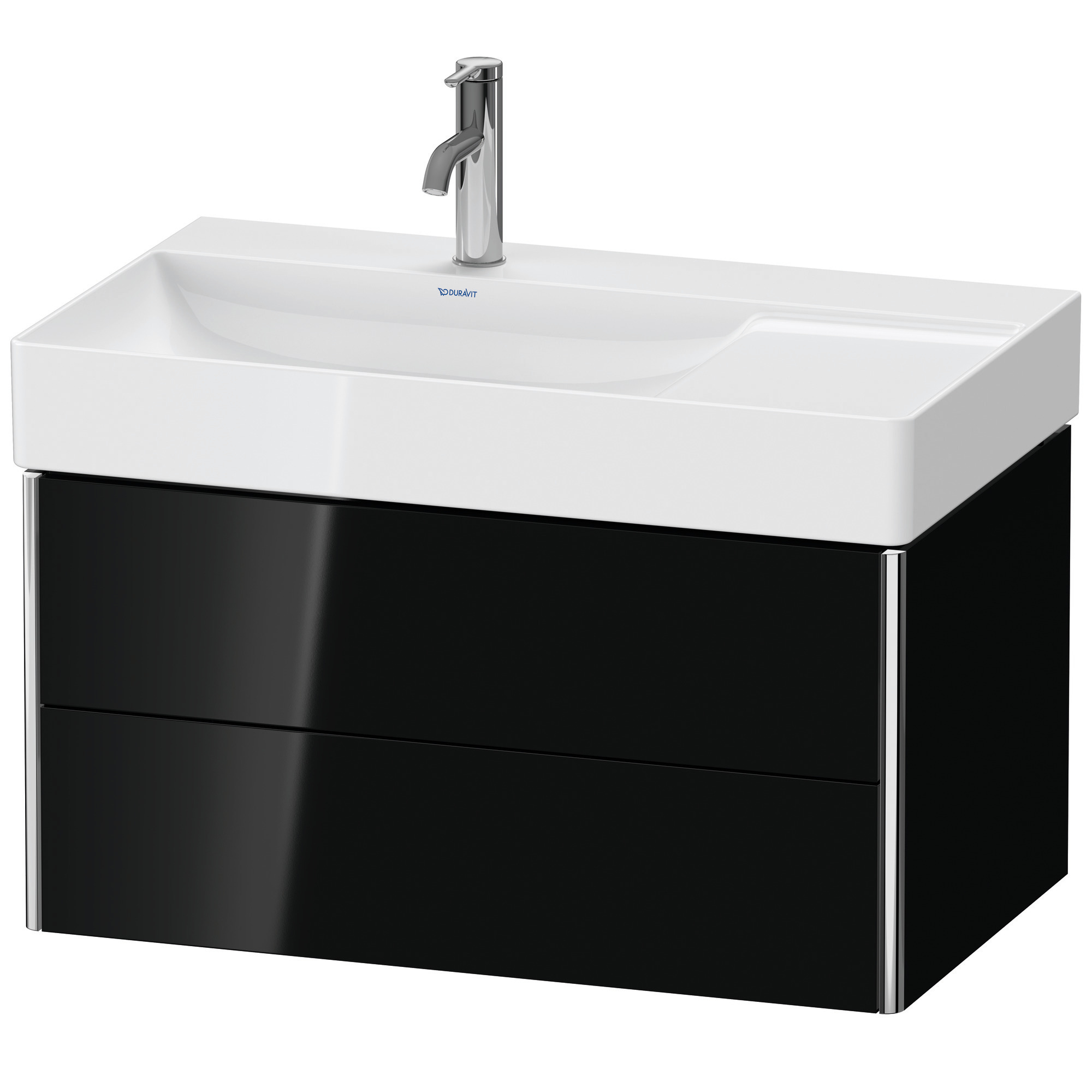Duravit WTU XSquare wandh.,397x784x460mm 2Schubkästen,schwarz hochglanz