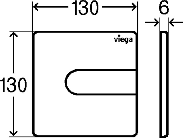 Viega Urinal Betätigungsplatte VfS 23 8613.2 aus Kunststoff in verchromt