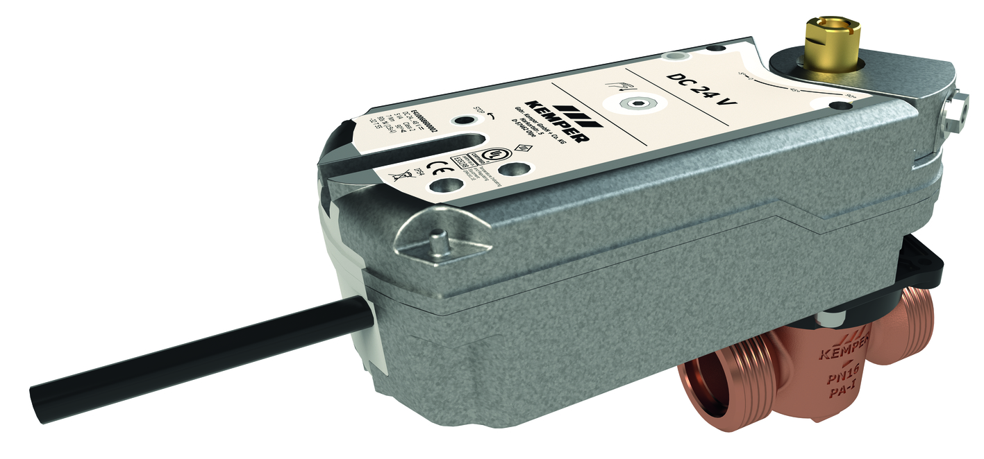 KEMPER KHS VAV-plus Vollstromabsperrvtl. Federrückzug-Stellantrieb 24V, AG, DN25
