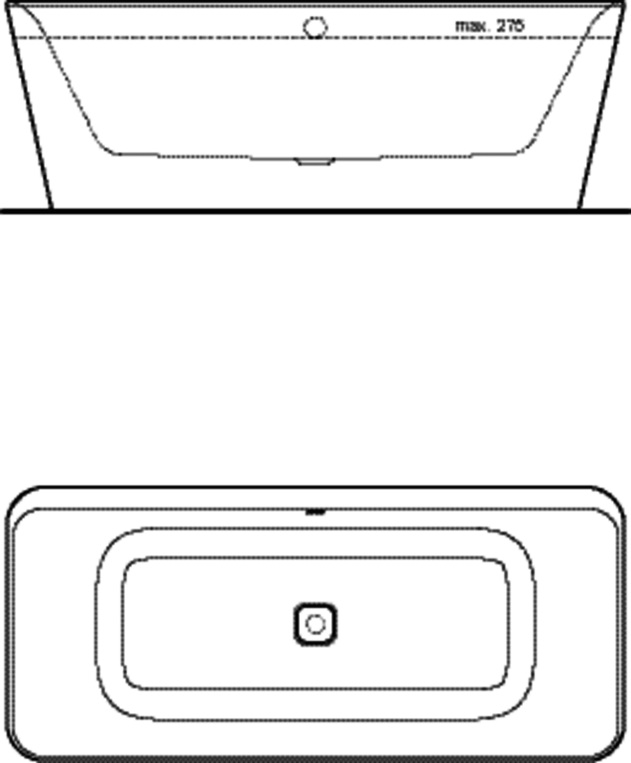 IS Duo-Badewanne Tonic II, freist,m.Abl, m.Füller, 1800x800x600mm, Weiß