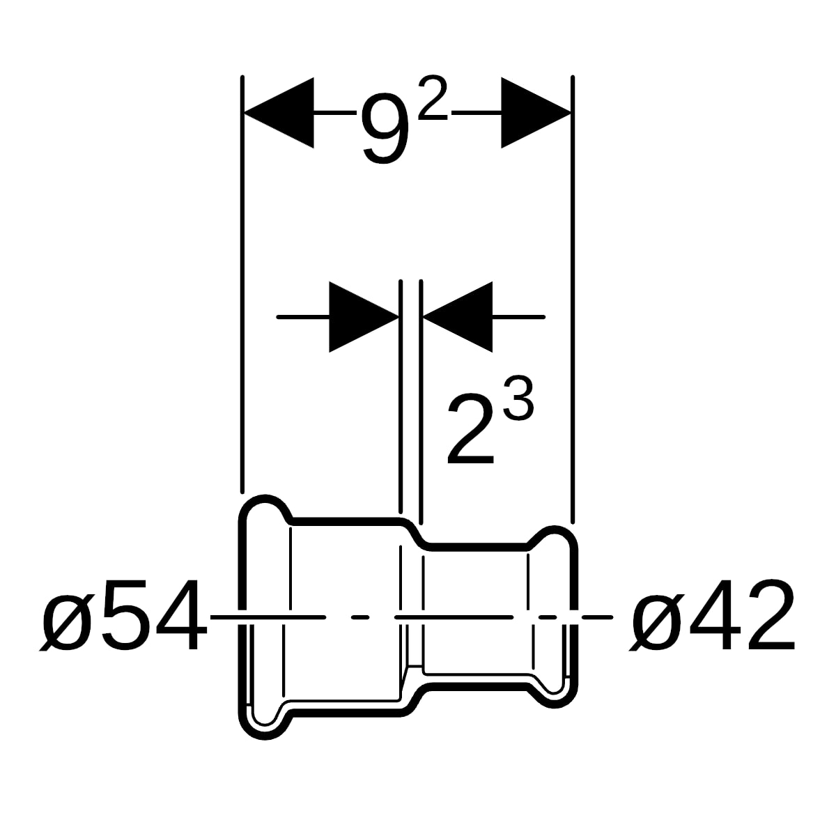 Geberit Mapress C-Stahl Muffe reduziert d54-42 verzinkt