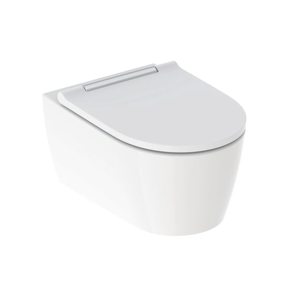 Geberit ONE Set Wand-WC mit WC-Sitz weiß/glanzverchromt, KeraTect