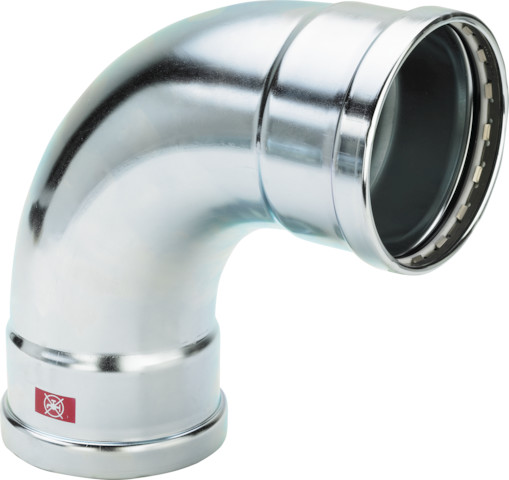 Viega Bogen 90 Grad mit SC Prestabo 1116XL in 76,1mm Stahl verzinkt