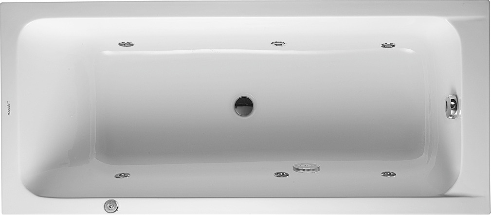 DU DCode Whirlw. 1700x750mm Einb.,Acryl Abl.mittig, 1RS Variab.,Jet -Proj.,Weiß