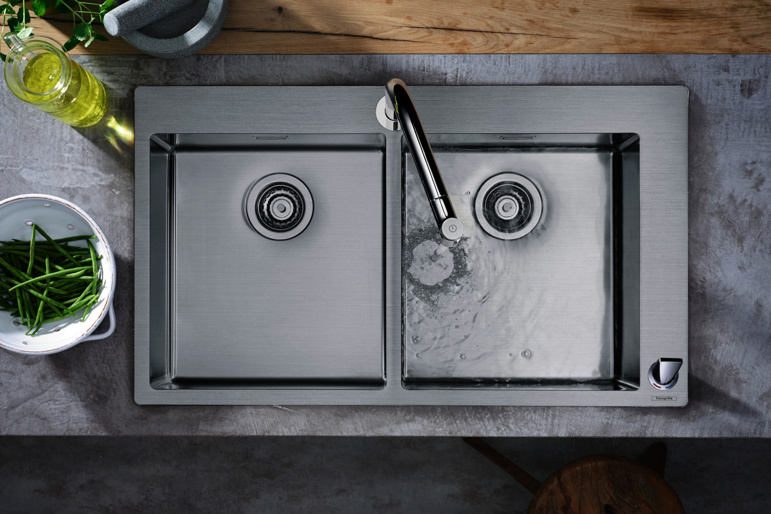 Hansgrohe 2-Loch SPTM 200 Metris Select M71 Ausziehbrause 2jet chrom