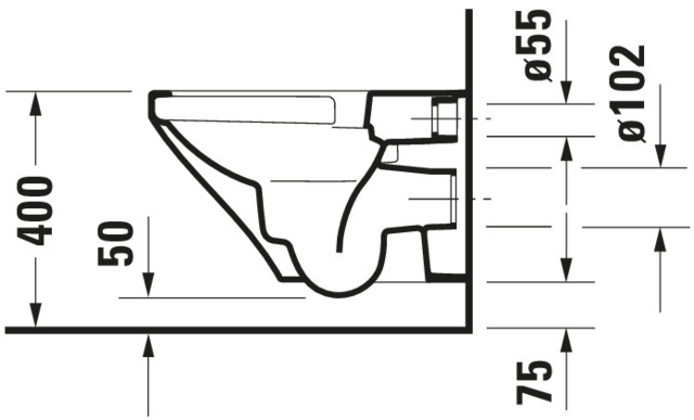 DU Wand-WC DuraStyle 540 mm Tiefspüler, rimless, weiß