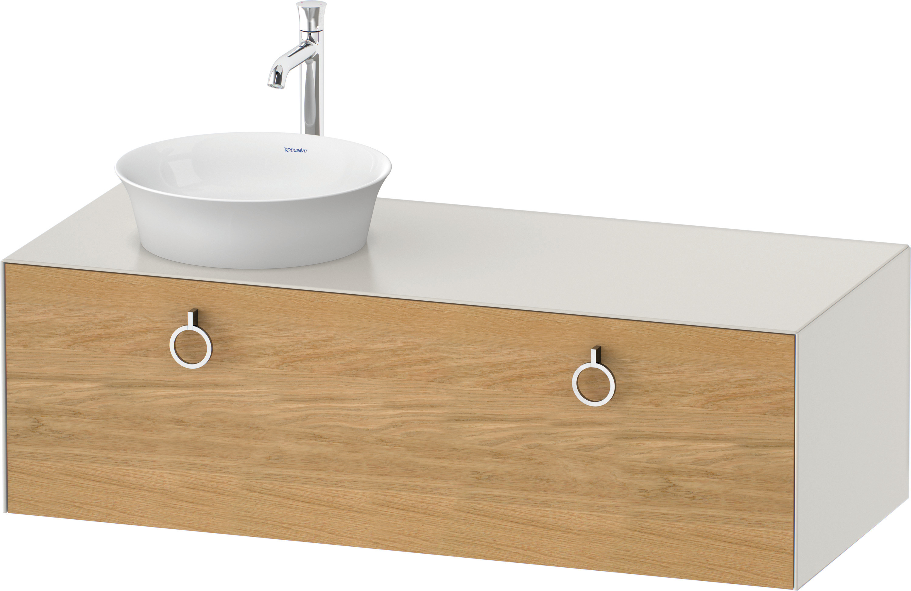 Duravit WTU wandh.White Tulip,1 Aus.,m.Griff TA l.,408x1300x550,Eiche N.M./No.W.Sdm.