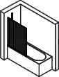 Hüppe DA 501 Design pure BW Abt. 2tlg.95 H:1500 silber matt klar