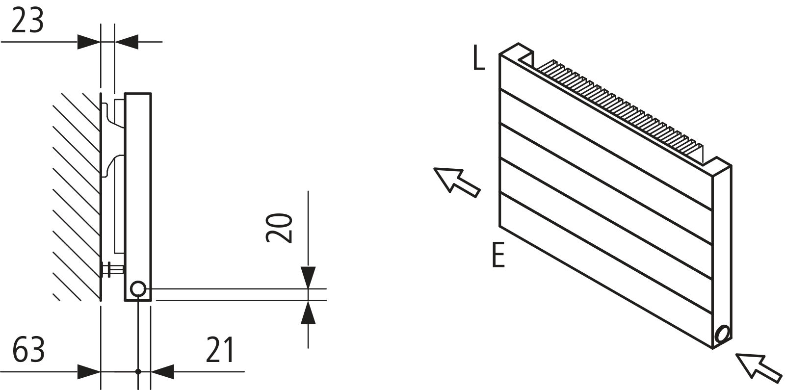 Kermi Heizwand HHN Typ11 BH630x61x1000mm QN1105,weiß,6bar,o.Abd,AB 12,LH540