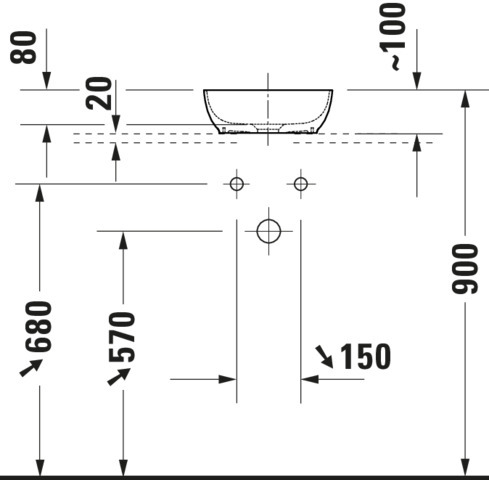 Duravit Sivida ASB eckig 300mm,DuroCast Plus o.ÜL, B.Auß.Dunkelgr.M.,B.Inn.Weiß Sdm
