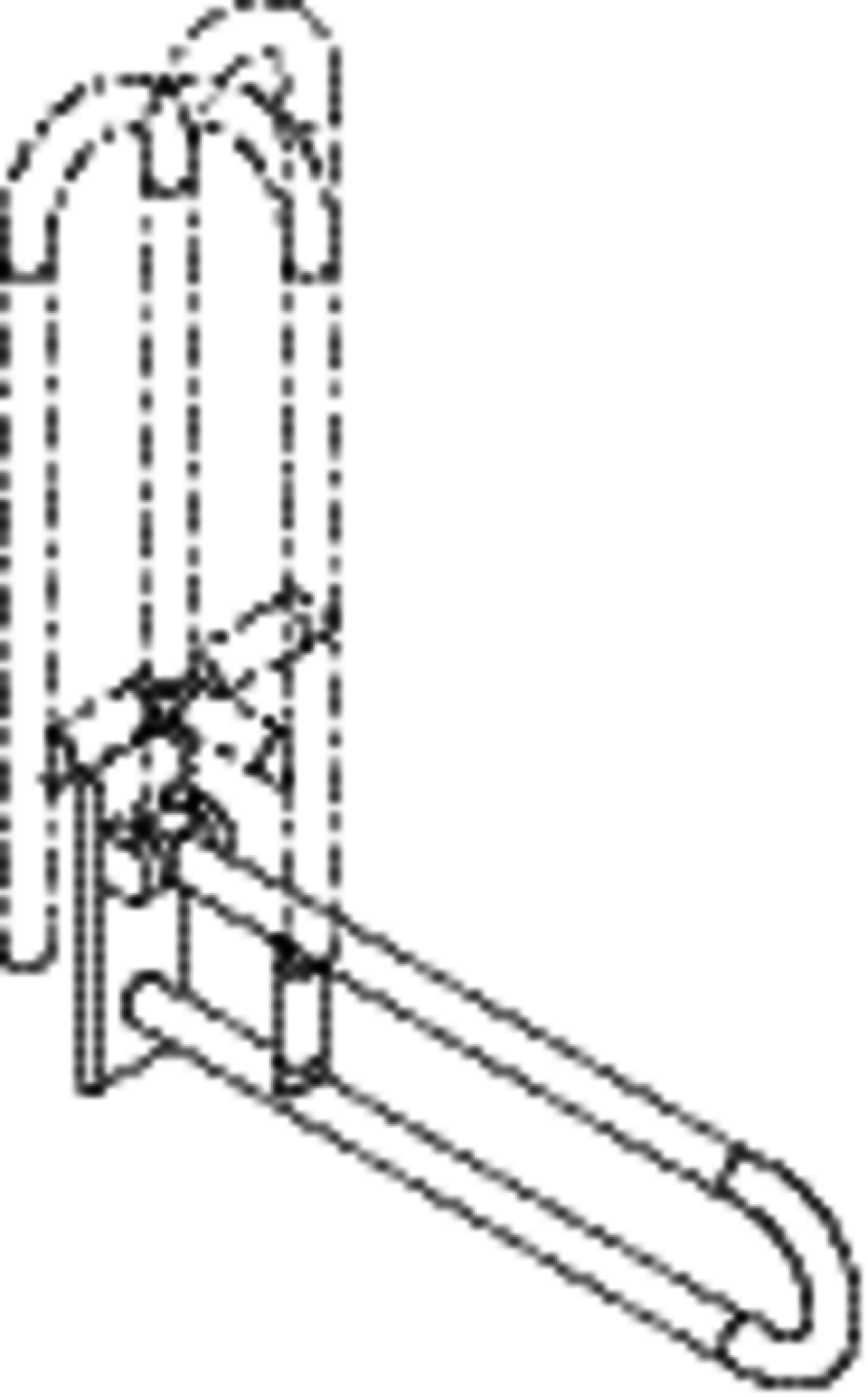 HEWI Stützklappgriff, drehb., Ser 801, L:700mm, antimikrobiell signalweiß