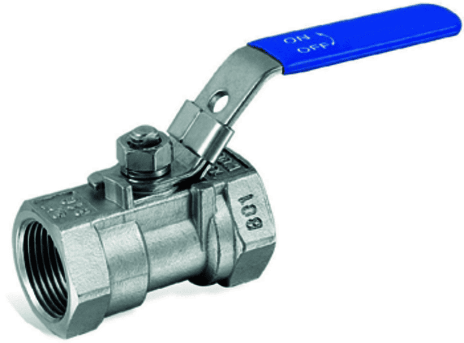 gebog316 Edelstahl Kugelhahn Typ 603 -1-tlg., reduziert, mit IG 1/2"