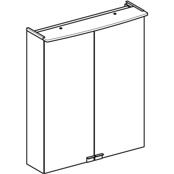 Geberit Option Basic Spiegelschrank m. Beleuchtung 2 Türen 55x67,7x18cm weiß