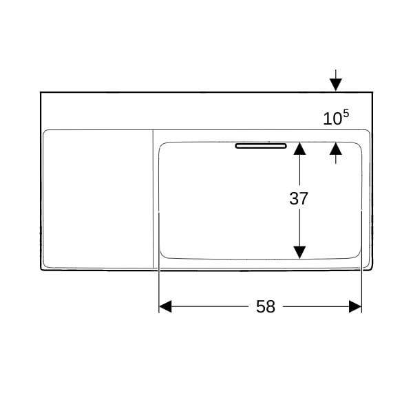 Geberit ONE WT 90x48cm, CleanDrain, Ablg.li o. Hl., o. Ül., weiß, KeraTect/weiß glzd