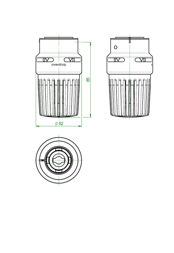 OVENTROP-Thermostat "Uni LHB" 7-28 C, * 1-5, Flüssig-Fühler, weiß