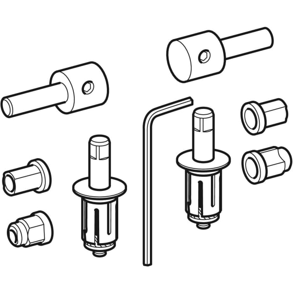 Geberit Set Scharniere für WC-Sitz Vitelle, Edelstahl