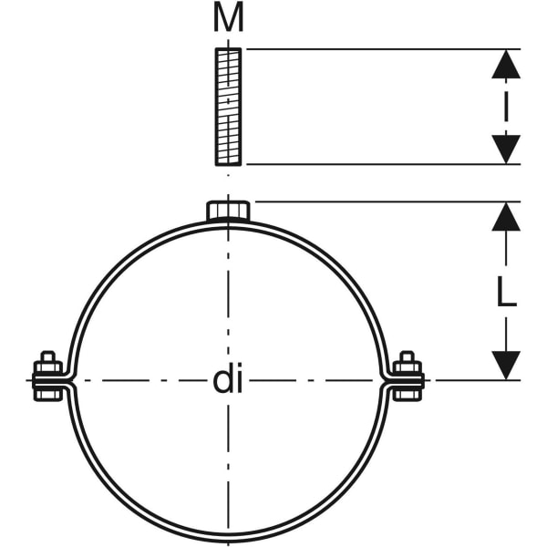 Geberit Pluvia Rohrschelle mit Muffe M16 d250