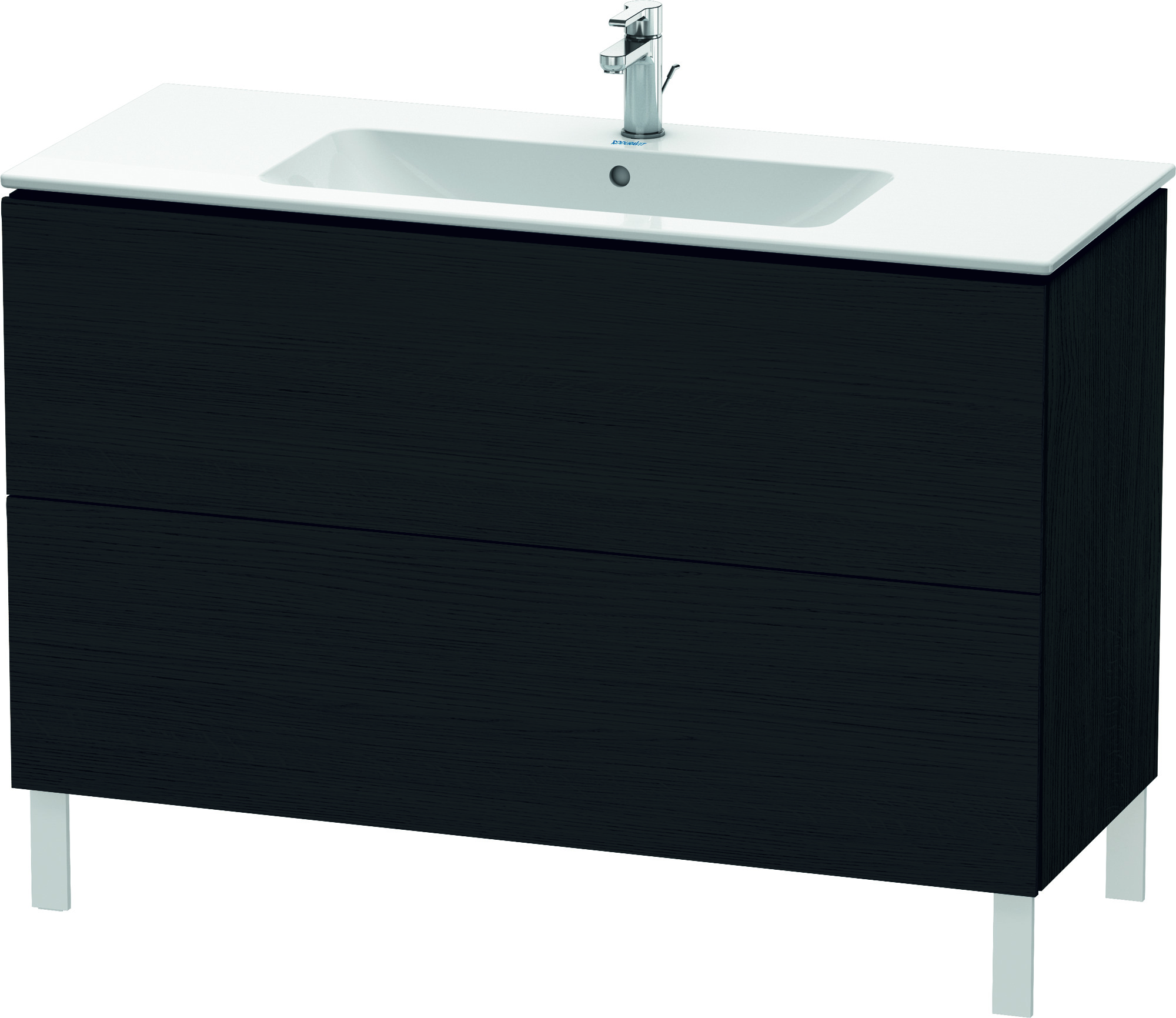 Duravit WTU stehend L-Cube 481x1220x704mm 2 Auszüge, f.233612, Eiche Schwarz