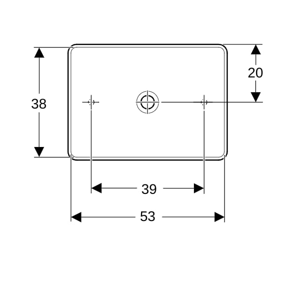 Geberit VariForm Aufsatz-WT, rechteckig 55x40cm, o. Hl, o. Ül., weiß, KeraTect