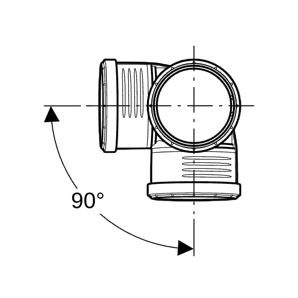 Geberit Silent-PP Eckabzweig 87,5Gr d90/90/90