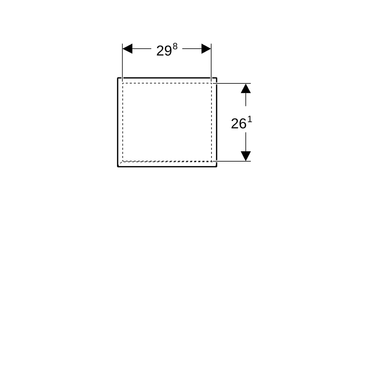 Geberit Renova Plan Mittelhochschrank m.1 Tür 33x85x29,7cm, Eiche natur
