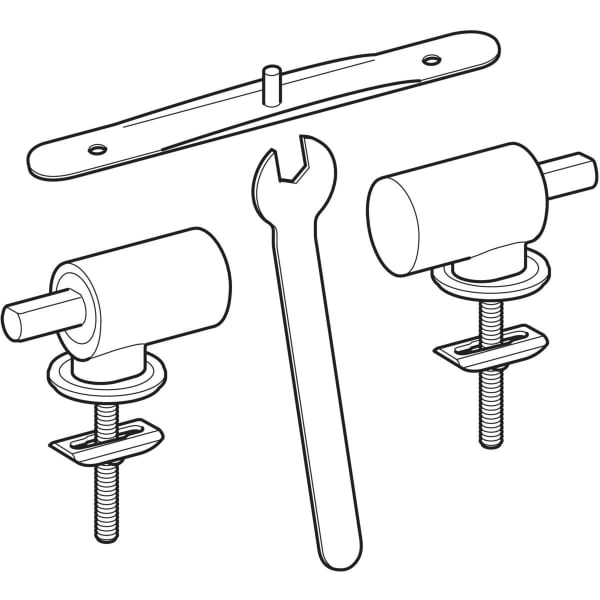 Geberit Set Scharniere für WC-Sitz Quick-Release mechanisch F260