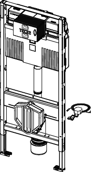 TECEprofil WC-Modul mit Uni-Spülkasten mit Hygienespülung Kalt, Bauhöhe 1120 mm