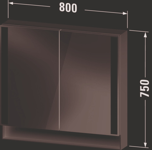 Duravit Qatego SPS,Tür:2,o.In-Bel,STD-Typ:E Wd-Mont. 800x155x750mm,Weiß Matt,Dekor