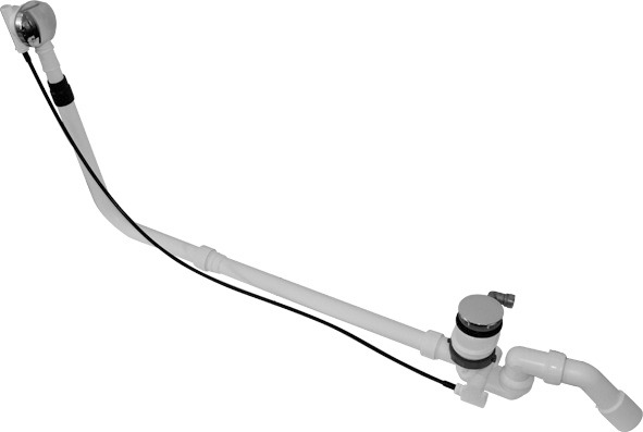 Duravit Ab- u.Überlaufgarnitur m.Bodenzulauf für Badewannen, lang, chrom