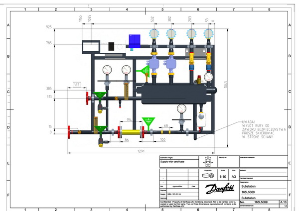 Danfoss DSE1 Midi, FKS Nbg, Anschluss li 20 kW, PN25, wandhängend, TV max 140C Danfoss DSE1 Midi, FKS Nbg, Anschluss li 20 kW, PN25, wandhängend, TV max 140C