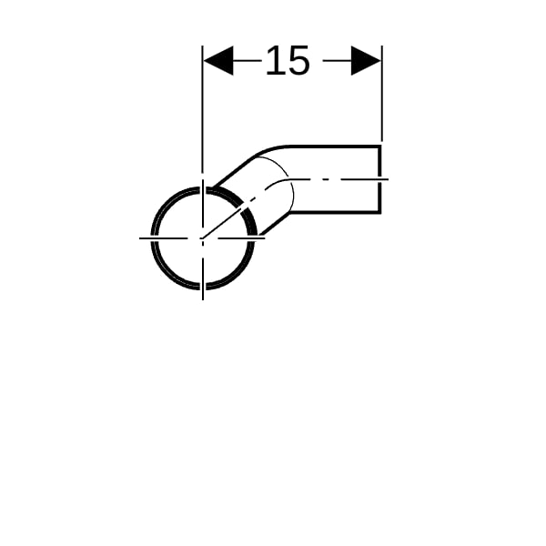 Geberit Silent-db20 Abzweig 45Gr für Apparateanschluss, links d90/56