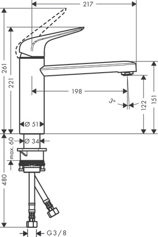 Hansgrohe Spültischmischer 120 Focus M42  1jet chrom