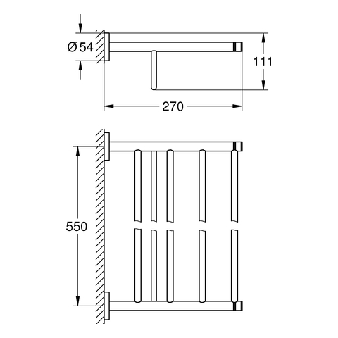 GROHE Multi-Badetuchhalter Essentials 40800_1 604mm cool sunrise