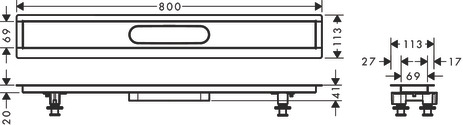 Hansgrohe Installationsset RainDrain  800 mm für Duschrinnen Fertigset