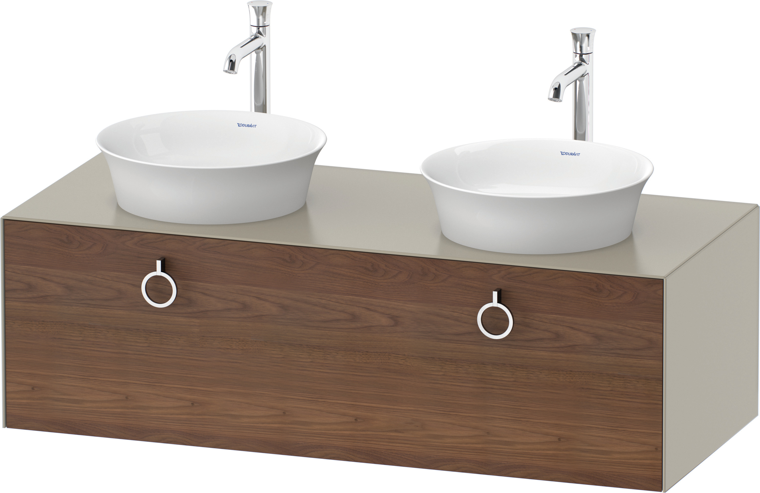 Duravit WTU wandh.White Tulip,1 Aus.,m.Griff Aus.b,408x1300x550,A.Nussb.M./Taupe Sdm