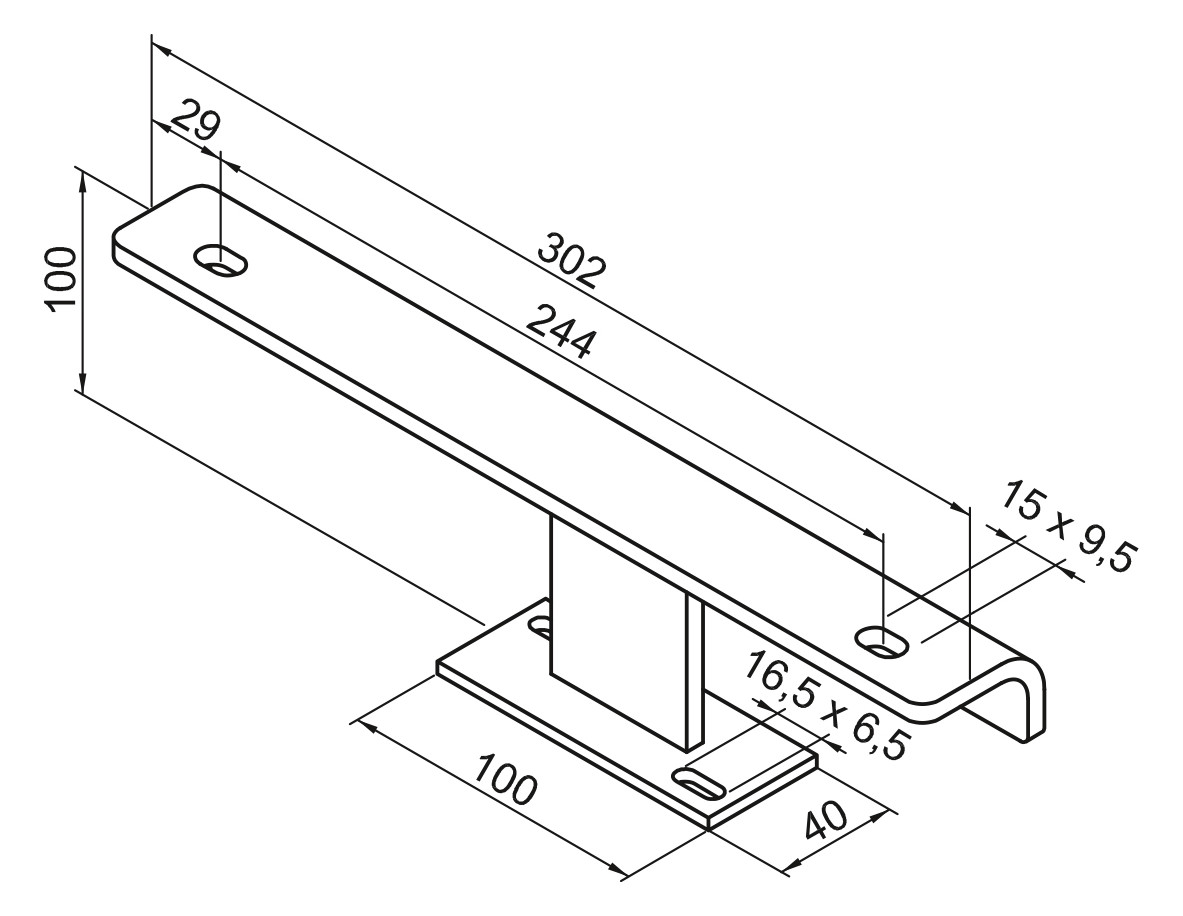 ZE Zubehör Fußkonsole FMORV HDF-6, RAL 9016
