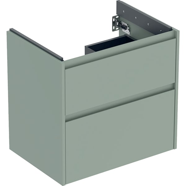 Geberit Renova Plan US f. WT, m. 2 Schubladen 64,4x60,6x44,6cm, salbeigrün/l. seidenm.