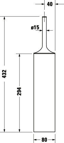 DU Starck T Bürstengarnitur, Schwarz Matt, Bodenstehend, 80x80x432