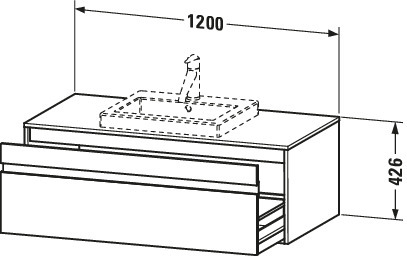 Duravit WTU wandhängend Ketho 550x1200x426mm 1 Auszug, für EBWT mi., weiß matt
