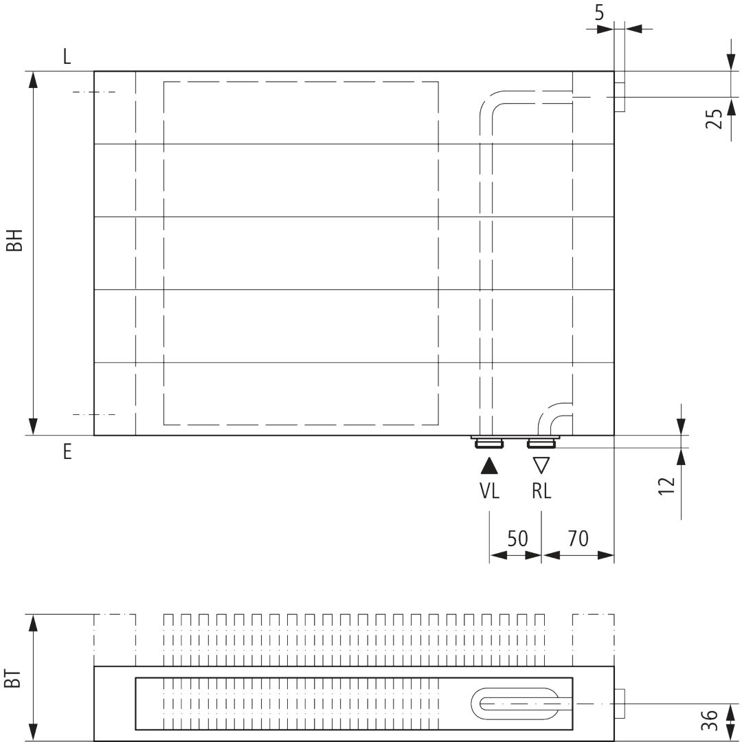 Kermi V-Heizwand HHV T22 BH490x122x1400 QN2055, weiß, 6bar,o.Abd.,Ausf. re,L260