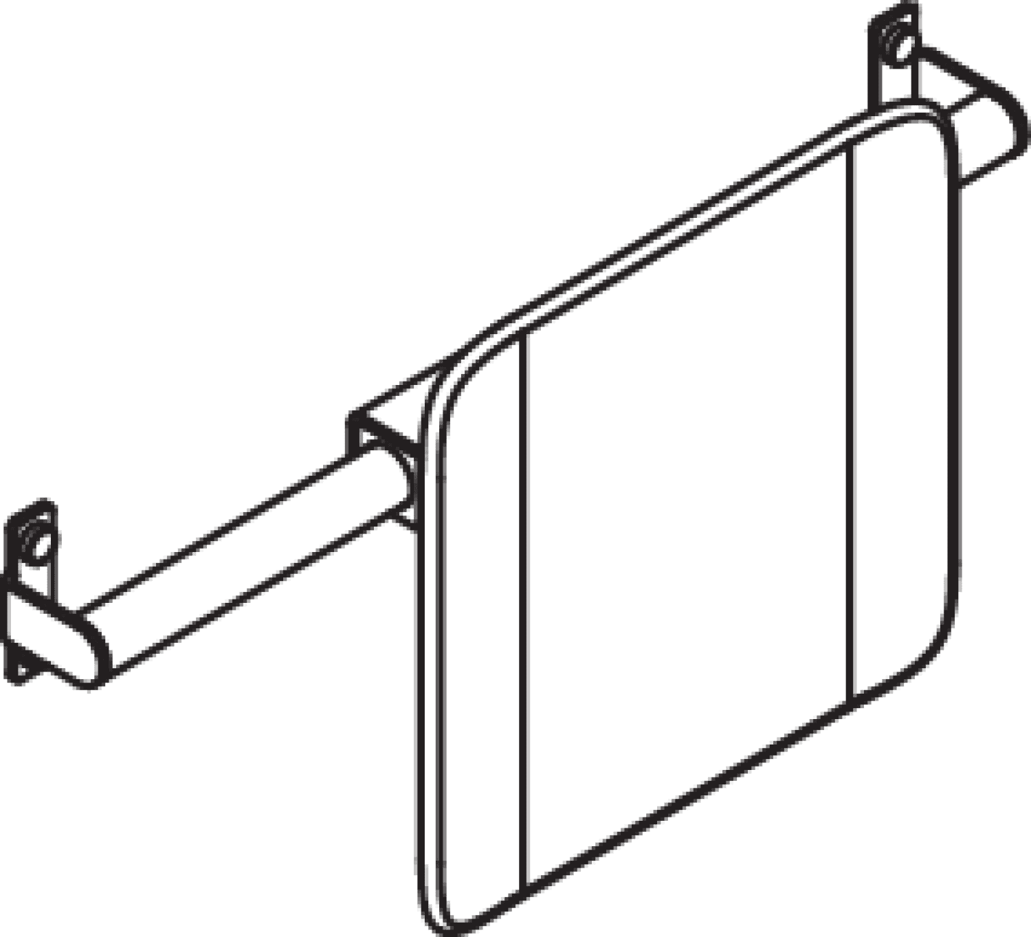 HEWI Rückenst., Sys 900 f. SK-Griff (B) T:150, chrom anthrazitgrau
