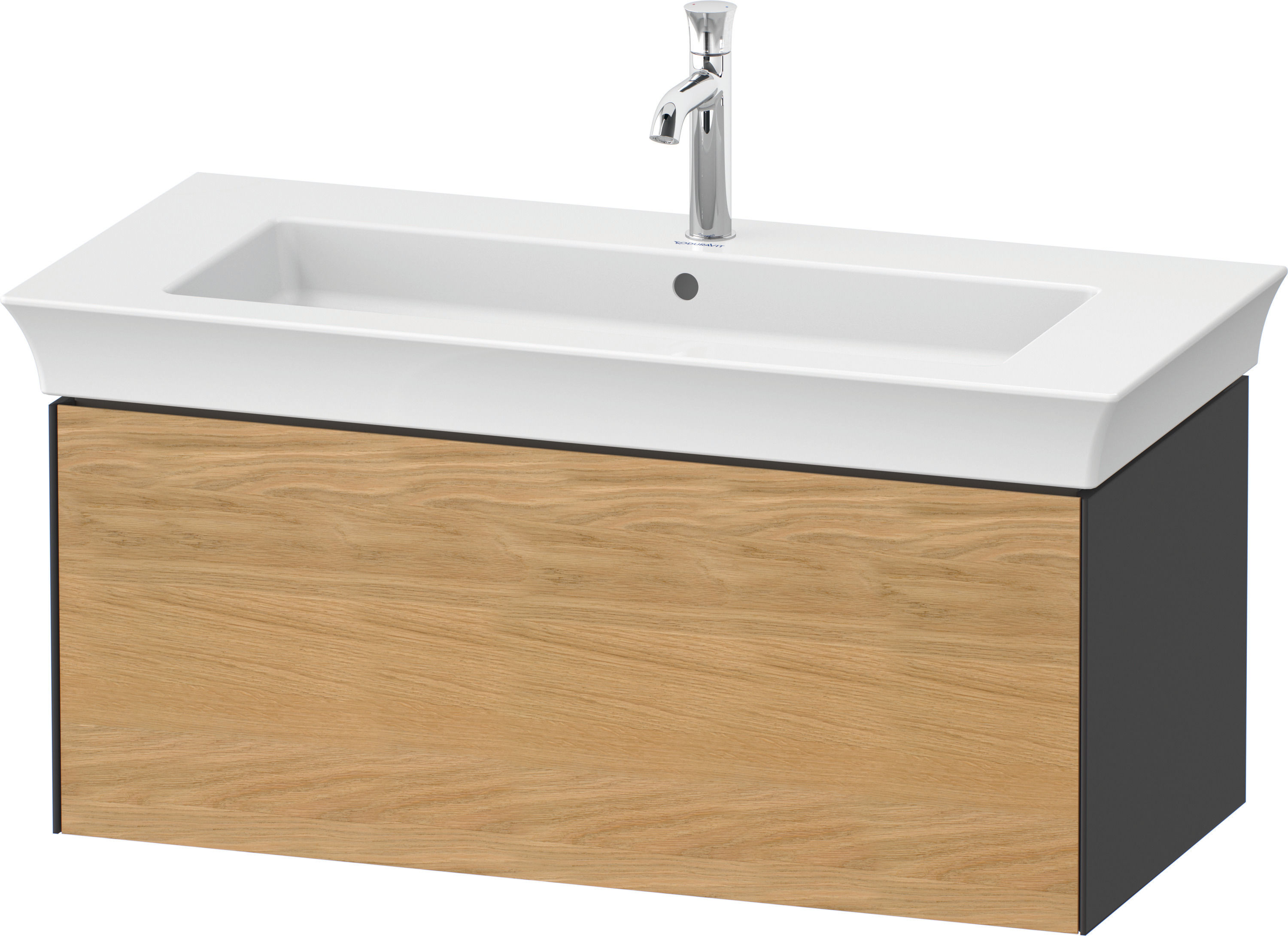 Duravit WTU White Tulip wandh.,1 Auszug 410x984x458mm, Eiche N.M/Graphit HGL