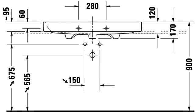 DU Möbelwaschtisch Happy D.2 1000 mm m.ÜL, m.HLB, 1 HL, geschl., weiß