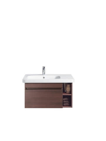 DU Möbelwaschtisch DuraStyle 800 mm m.ÜL, m.HLB, 1 HL, Becken li., weiß